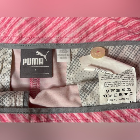 Puma Pink Striped Athletic Shorts Size 8 - Picture 6 of 9